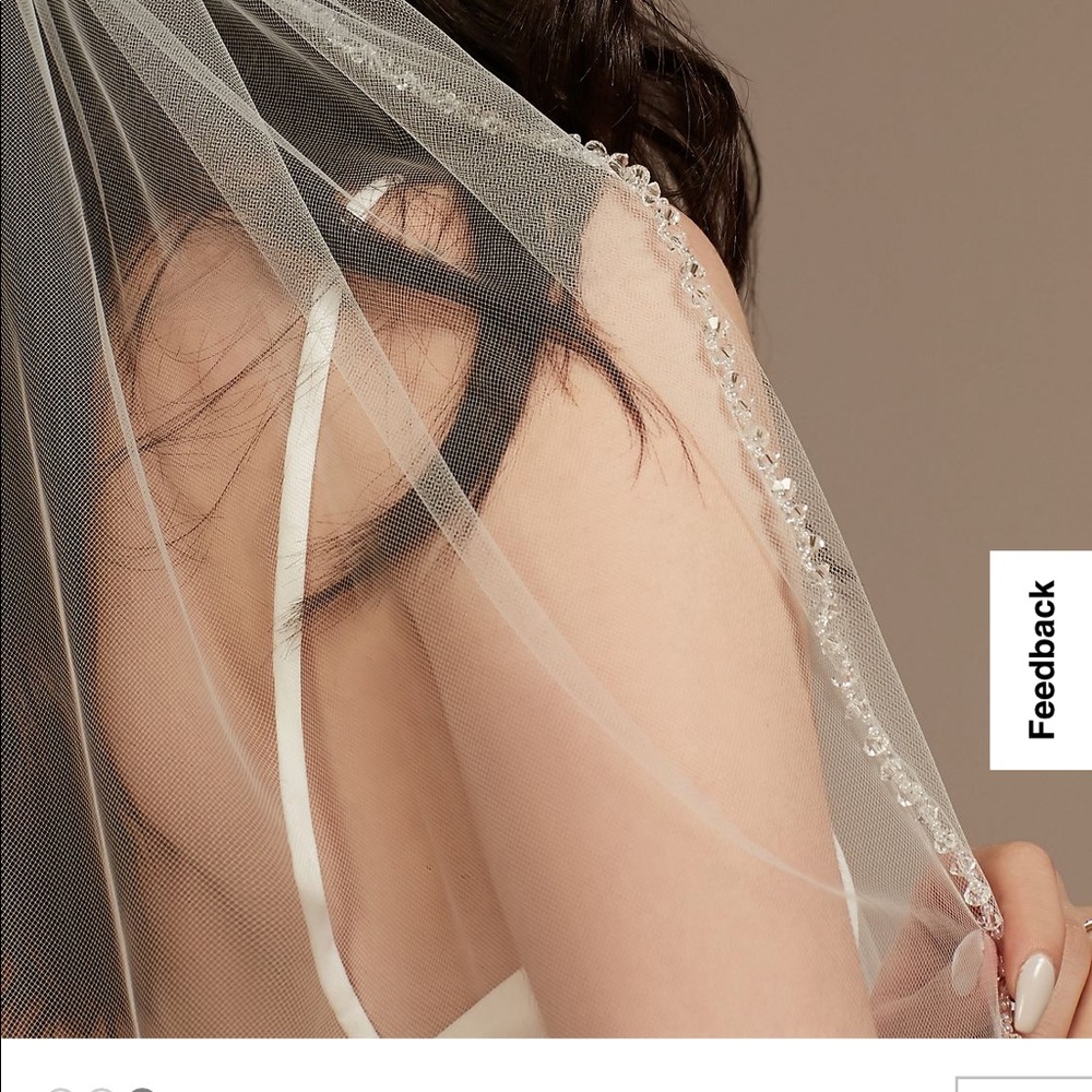 Ivory and crystal beaded veil